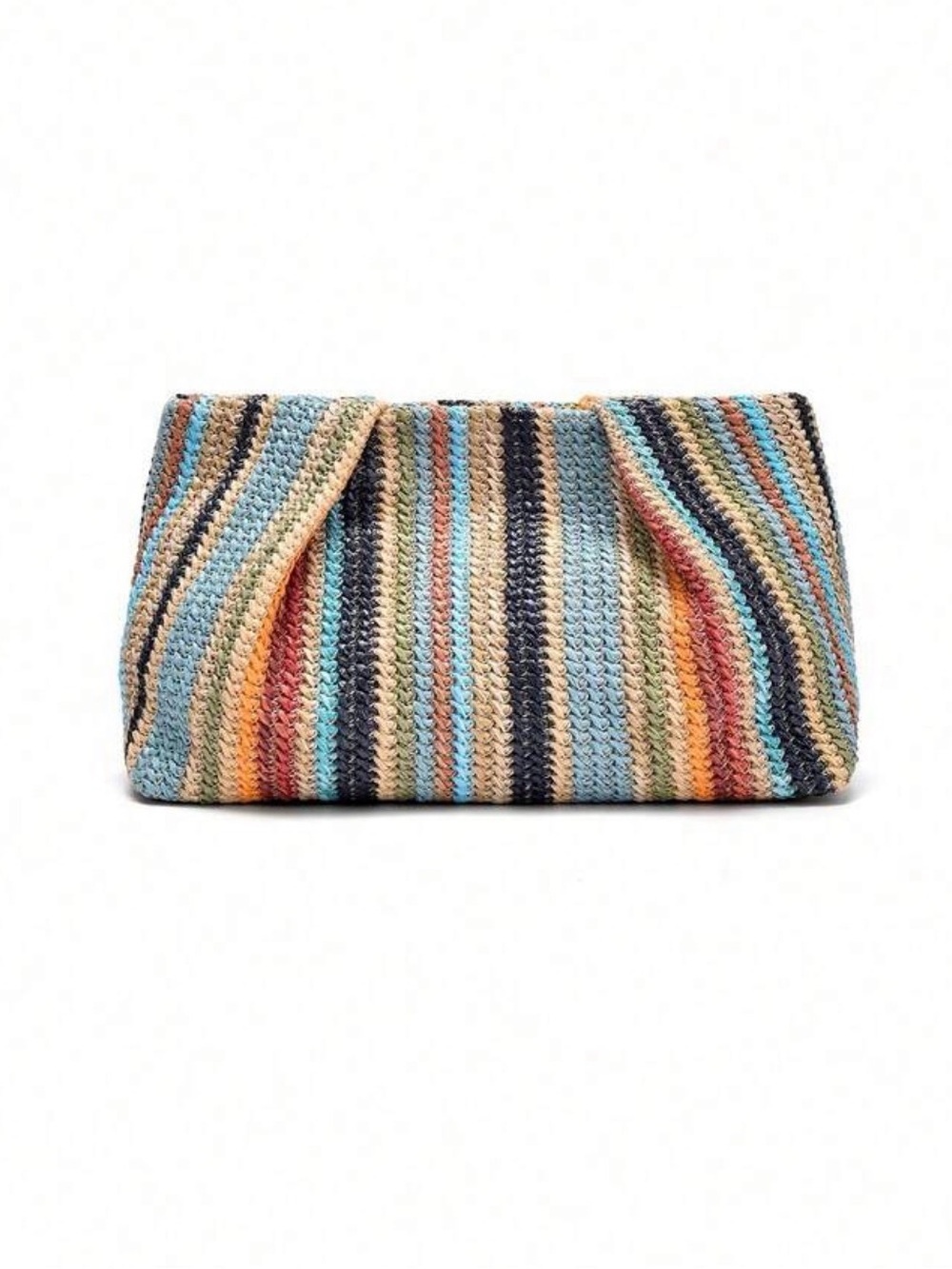 NEW Striped Multicolor Clutch Bag - Women